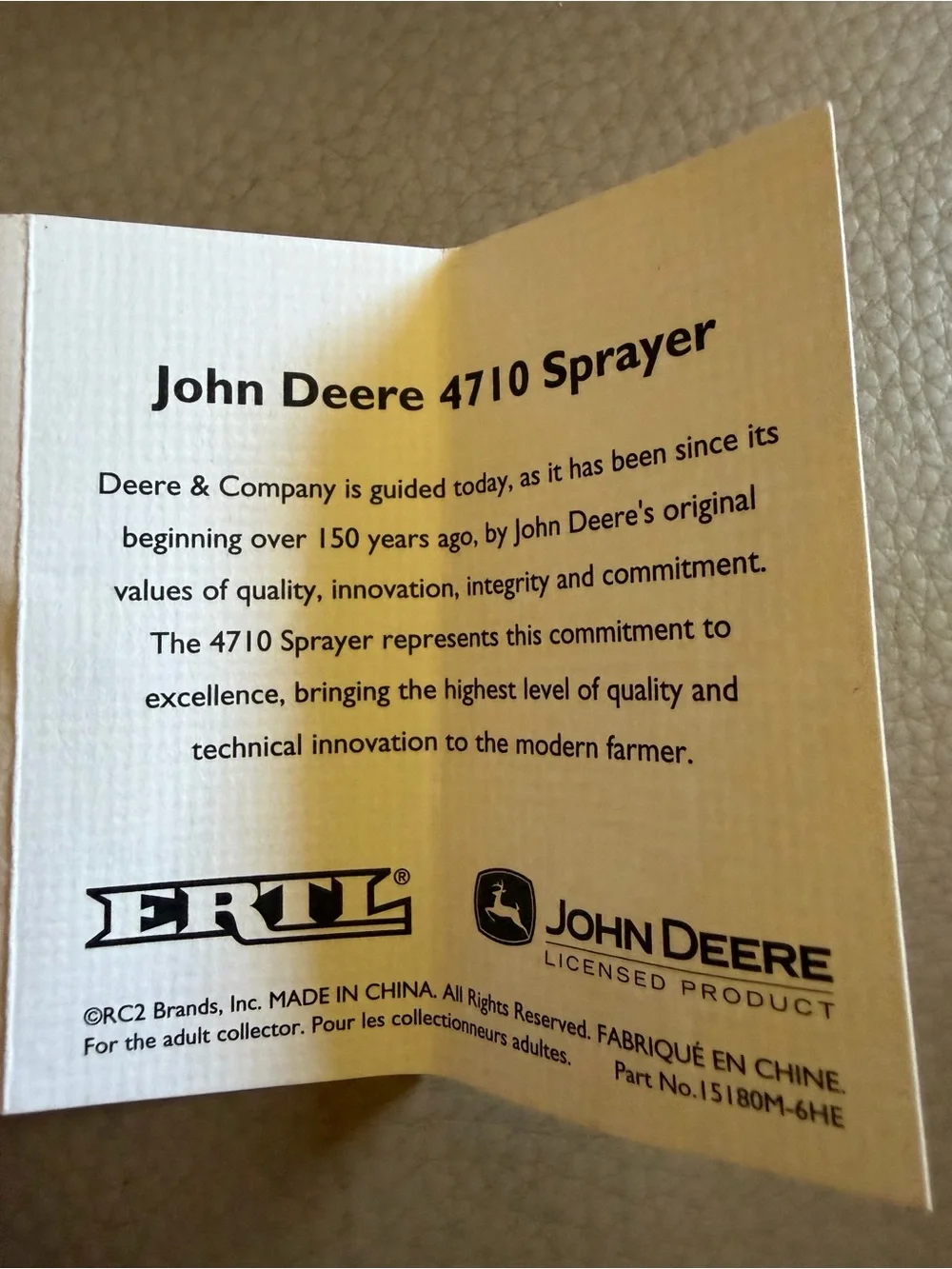John Deere 1/64 Green Yellow 4710 Sprayer Metal /Plastic Model Toy Diecast ERTL